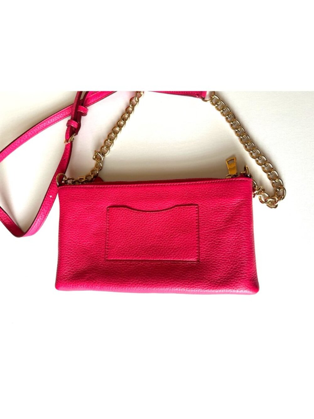 Coach Bright Pink Pebbled Leather Crossbody Purse Adjustable Strap - Picture 6 of 8